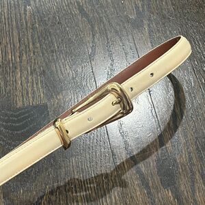 Vintage Coach Beige Leather Belt Women’s Small Brass Buckle Skinny Belt  Preppy